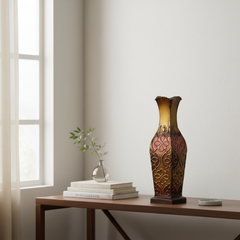 Elements Harlequin Embossed Decorative Metal Vase